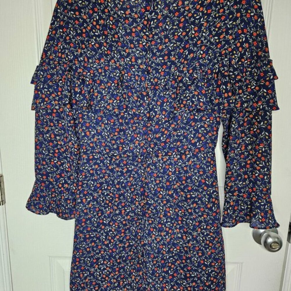 JACK by BB DAKOTA Blue Floral Mini Dress Long sleeves Size S - Picture 11 of 16